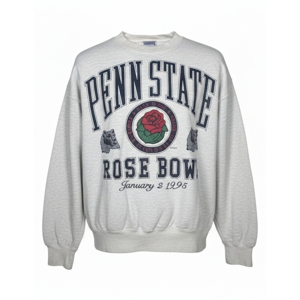 Vintage Penn State Rose Bowl 1995 Sweatshirt Baggers Grey Mens XL RB9525
